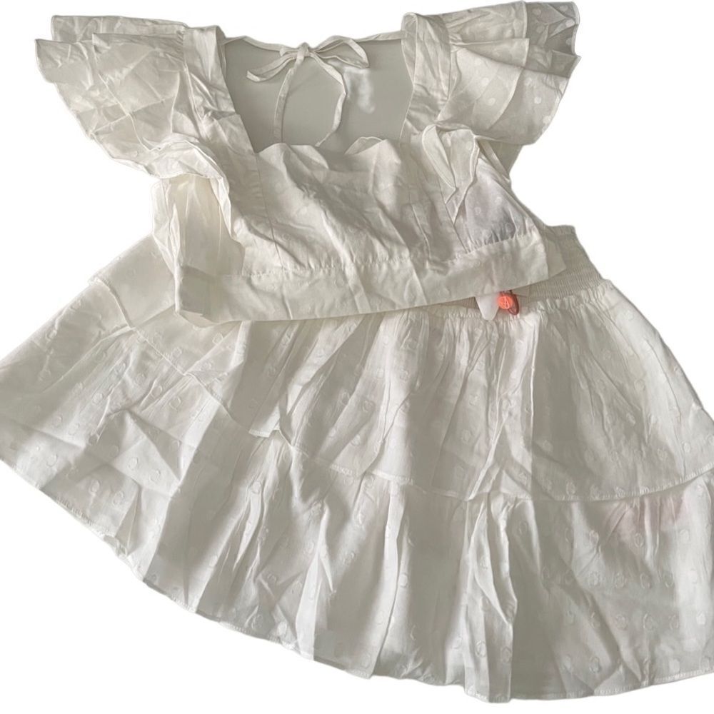 Minkpink Revolve Whitewash Crop Top & Mini Skirt Size Large NWT - Picture 4 of 16